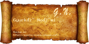 Gyurkó Noémi névjegykártya